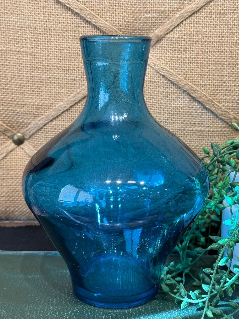Blue Glass Decorative Vase - Home Accents